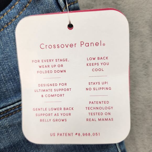 NWT Isabel Maternity Jeans Womens 14 32R Blue Skinny Jeggings Stretch Over-Belly - Picture 10 of 12